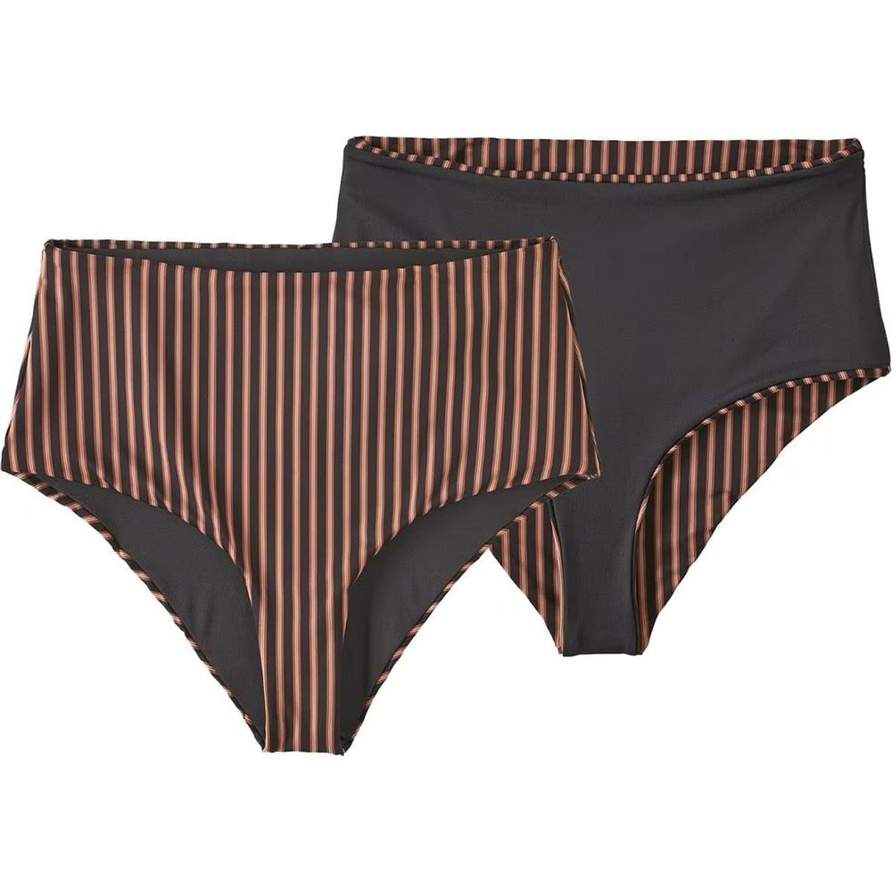 NWT Patagonia Sunrise Slider Calm Waters Ink Black Reversible Bikini Bottoms